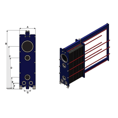 Scambiatore di calore a piastra di condensatore industriale con guarnizione staccabile