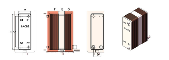 Dispositivo di asciugatura dell'aria a piastra brasata scambiatore di calore basso consumo energetico