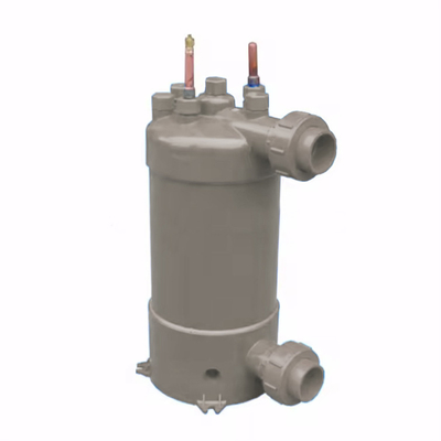 Scambiatore di calore tubulare in PVC e conchiglia in titanio per applicazioni di riscaldamento e raffreddamento